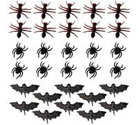 VYIBPDY Farce et Attrape Insectes en Plastique Réalistes,30pcs réalistes Insectes en Plastique Falsiques araignées,Fourmis et chauves-souris,pour Halloween pour Enfants et Adultes Décoration de fête