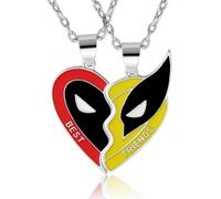 VYIBPDY Lot de 2 collier d'amitié pour 2i, pendentifs en acier inoxy,collier deadpool wolverine
