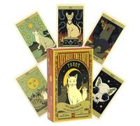 VYIBPDY Tarot divinatoire, Cartes de Tarot avec Livre pour débutants - Cats Rule The Earth (10,6 * 6,2 cm)