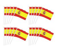 VYIBPDY UEFA Nations League Mini Drapeaux avec Poteau Solide Blanc de 30cm, Euro Football Match, Coupe du Monde, Célébration Fête Nationale