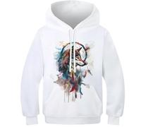 VYIPAXTOR Le Loup 3D Imprimer Hoodie Sports Et Loisirs Pulls Manches Longues avec Poches Sweat - Shirt pour Les Enfants 12-14Y