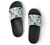 VYJLOO Claquettes Femme Cartoon Penguin Pantoufles De Bain Antidérapantes Sandales Chaussons De Maison Slide