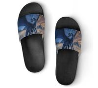 VYJLOO Claquettes Femme Dragon Pantoufles De Bain Antidérapantes Sandales Chaussons De Maison Slide