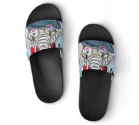VYJLOO Claquettes Femme Éléphant Mignon Pantoufles De Bain Antidérapantes Sandales Chaussons De Maison Slide