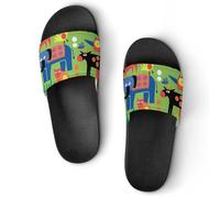 VYJLOO Claquettes Femme Éléphant Vache Pantoufles De Bain Antidérapantes Sandales Chaussons De Maison Slide