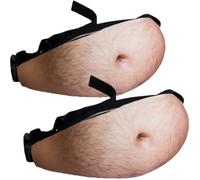 Vyloky Beer Belly Fanny Pack pour homme - Hilarious Sac banane imprimé 3D, sac de taille réglable, cadeau amusant pour papa et mari pour les festivals, les voyages et la randonnée, Sac banane nude, 2