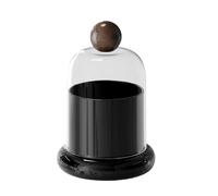 Vyloky Boîte de rangement vintage pour cure-dents et cotons-tiges - Boîte de rangement élégante pour salon, cuisine et voyage (10 cm, noir/blanc)