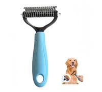 Vyloky Brosse à cheveux professionnelle pour chiens et chats - Peigne démêlant double face avec lames de sécurité, poignée antidérapante et nettoyage hygiénique