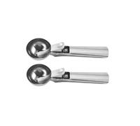 Vyloky Cuillère à crème glacée en acier inoxydable - Bords lisses pour un scooping sans effort - Parfait pour la crème glacée, le melon et les boules de fruits (Large 19 cm / M 18,3 cm / Small 17,8 cm