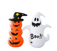 Vyloky Décoration d'Halloween, citrouille, fantôme, modèle gonflable gonflable, fête d'horreur, atmosphère festive, citrouille gonflable (2 modèles de citrouilles)