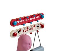 Vyloky DOPAMIN Barre à crochet à ventouse - 43,8 cm - Avec bouton rotatif - Charge maximale : 5 kg - Sans perçage - Sans résidus - Pour carrelage, verre, porte - Coloré - Rouge blanc laiteux + bleu