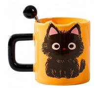 Vyloky Ensemble de tasses à café en céramique de 400 ml avec options cadeaux - Tête de chat mignonne et design complet du corps, tasse à thé pour la maison et le bureau, cadeau pour les amateurs de