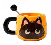 Vyloky Ensemble de tasses à café en céramique de 400 ml avec options cadeaux - Tête de chat mignonne et design complet du corps, tasse à thé pour la maison et le bureau, cadeau pour les amateurs de