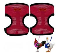 Vyloky Harnais de poulet - 4 couleurs/tailles - Respirant - Doux - Réglable - Pour poules, canards, oies, chiots - Petits chiens - Marche amusante dans le jardin (rouge, S - petit)