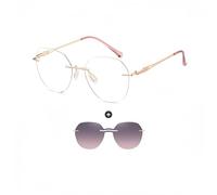 Vyloky Lentille magnétique polarisée pour femme, lunettes de soleil pour le magnétisme bon style, lunettes de soleil pour myopie en plein air, conduite, pêche, or rose, Taille unique pour tous