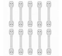 Vyloky Lot de 10 sécurités pour enfants pour armoire et tiroirs, autocollantes, pour porte, placards, réfrigérateur et tiroirs, avec adhésif puissant sans perçage (blanc)