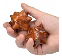 Vyloky Lot de 2 balles de massage en bois naturel pour la relaxation et l'entraînement des doigts - Pour adultes - Balle en bois de poivre du Szechuan
