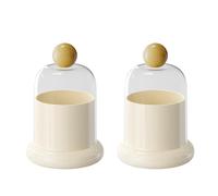 Vyloky Lot de 2 boîtes de rangement vintage pour cure-dents et cotons-tiges - Boîte de rangement élégante pour salon, cuisine et voyage (10 cm, noir/blanc)