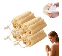 Vyloky Lot de 2 éponges luffa naturelles - 10 cm - Biodégradables avec crochet de suspension - Pour ustensiles de cuisine, plaques vitrocéramiques et sols en pot