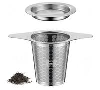 Vyloky Lot de filtres à thé en acier inoxydable avec couvercle - Au choix comme modèle à poignée unique ou à deux anses pour tasse et théière (deux anses)