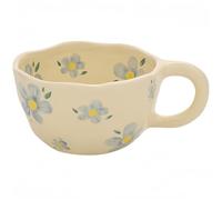 Vyloky Lot de tasses à café en céramique florale - 300 ml - Doux - Pastel - Pour femme - Temps de thé agréable et cadeaux de cœur pour elle, mère, amie (fleur bleue)