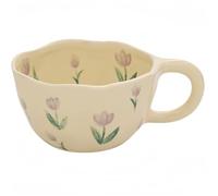 Vyloky Lot de tasses à café en céramique florale - 300 ml - Doux - Pour femme - Temps de thé agréable et cadeaux en forme de cœur - Pour elle, mère, amie (tulipe)