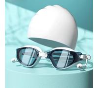 Vyloky Lunettes de natation correctrices unisexes | -2,00 à -6,00 dpt | anti-buée | joint confort | UV400 | sangles réglables | avec boîte de rangement (bleu turquoise + capuchon de natation, -2,00