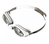 Vyloky Lunettes de natation optiques avec force dioptrique individuelle et anti-buée - Vision panoramique, 3 plaquettes nasales, joint souple pour piscine, lac et mer (blanc, -8.0)