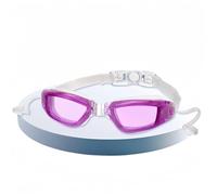 Vyloky Lunettes de natation pour adulte avec bouchons d'oreille intégrés et anti-buée - Panorama HD 8 couleurs en silicone souple (unisexe) (magenta)