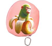 Vyloky Portefeuille en peluche avec design créature mythique | Mini poche multifonction de 10 cm pour pièces de monnaie et câble de charge | singe, requin, grenouille, bonhomme, bleu, Affe, Loisirs