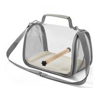 Vyloky Sac de transport pour oiseaux avec perche et plateau en acier inoxydable respirant pliable pour petits oiseaux, perroquets, perruches, petits animaux, voyage, randonnée, camping (taille L)