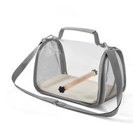 Vyloky Sac de transport pour oiseaux avec perche et plateau en acier inoxydable respirant pliable pour petits oiseaux, perroquets, perruches, petits animaux, voyage, randonnée, camping (S)