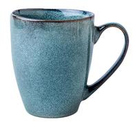 Vyloky Sydney Blue Glaze Tasse en céramique 450 ml pour café et thé, utilisation tout au long de la journée, avec cuillère dorée en option, simple/paire/lot de 4 (tasse de batterie)
