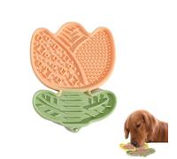 Vyloky Tapis anti-fuite pour chiens et chats - Lot de 1 ou 2 au choix - Silicone de qualité supérieure - En forme de tulipe - Favorise une alimentation lente, un repos détendu et des soins dentaires