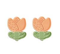 Vyloky Tapis anti-fuite pour chiens et chats - Lot de 1 ou 2 au choix - Silicone de qualité supérieure - En forme de tulipe - Favorise une alimentation lente, un repos relaxant et un soin dentaire (2