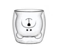 Vyloky Tasse isotherme en verre borosilicate double couche 250 ml, résistante à la chaleur et transparente, convient pour café, lait, eau potable, remèdes maison, chaleur et froid (-10 °C à 120 °C)