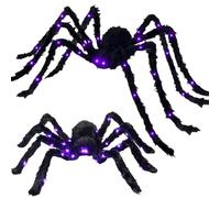 Vyloky Toile d'araignée fantôme, décoration de maison hantée, araignée géante, décorations effrayantes (araignée lumineuse 230 cm)