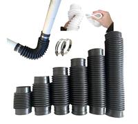 Vyloky Tuyau de drainage flexible en EPDM avec pinces, diamètre intérieur, 20-180 mm, résistant à la température pour le drainage à la maison, expédition, pont (caoutchouc noir, ID 160 mm × L 300 mm)