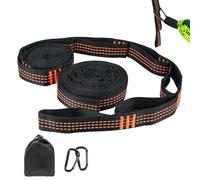 Vylyciy 2 Pièces Sangle Hamac 3m x 2,5 cm, Sangle Balancoire Arbre avec 2 Mousquetons, Fixation Hamac Sangles Portée Maximale de 300kg pour Extérieur Randonnée Camping Balançoire