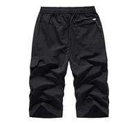 VYLYNL Short de bain long pour homme - Longueur 3/4 - Short de plage léger - Séchage rapide - Respirant - Grande taille - Coupe ample - Short de sport d'été pour gym, entraînement, course à pied