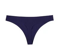 VYLYNL Sous-vêtement sans couture pour femme String en coton sexy taille en V Sous-vêtements pour femme Lingerie mignonne en coton, bleu marine, M