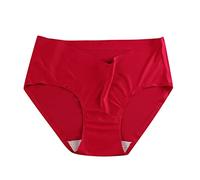 VYLYNL Sous-vêtements en coton pour femme - Bikini en dentelle douce - Culotte extensible - Ensemble de sous-vêtements pour femme, Rouge, XL