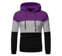 VYLYNL Sweats à capuche pour homme - Pull à capuche en polaire avec cordon de serrage - Confortable et décontracté - Léger - Basique - Manches longues - Pull à capuche en patchwork Y2K - Taille M-3XL
