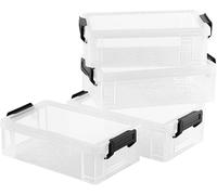 Vyndicca Lot de 4 boîtes à crayons en plastique extra larges