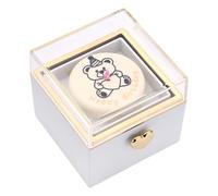 Vynetra Boîte à bagues rotative élégante avec support pour fiançailles et confessions Boîte à bijoux élégante Boîte à gâteaux ours