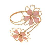 Vynetra Brassard floral féminin Kirsite asymétrique, léger et confortable pour bijoux de bras floraux élégants et décontractés, taille unique, Comme décrit