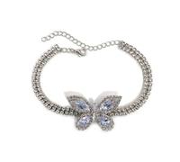 Vynetra Breloque papillon avec pierre en oxyde de zirconium - Bijou tendance coréen pour tous les jours - Accessoire élégant et polyvalent pour femme, taille unique, Comme décrit