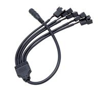 Vynetra Câble adaptateur d'alimentation 5,5 x 2,1 mm vers 5 pièces 4 broches pour ventilateur d'ordinateur, caméras, routeurs, accessoires de dissipation de chaleur, câble répartiteur PWM