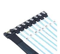 Vynetra Câble de connexion PCIe SFF 8611 8i vers 8X 7P pour un transfert de données efficace pour un espace restreint Connecteur droit Pcie 50/80/100 cm