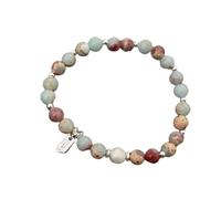 Vynetra Chaîne de perles en pierre naturelle tissée à la main avec pendentif en perles pour femme